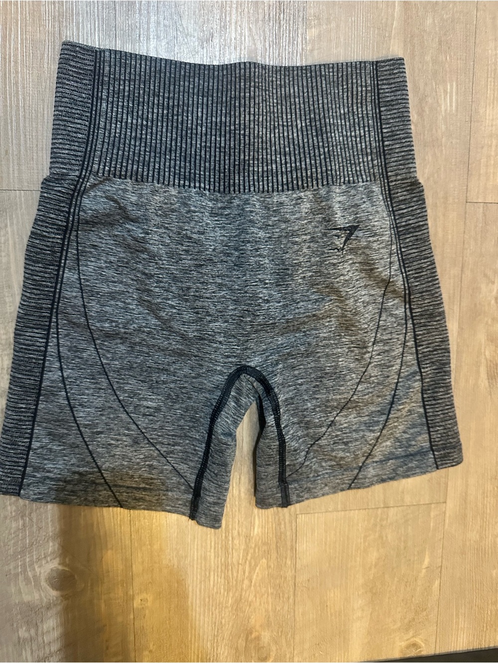 Gymshark Charcoal Ribbed High-Waist Seamless Bike Shorts